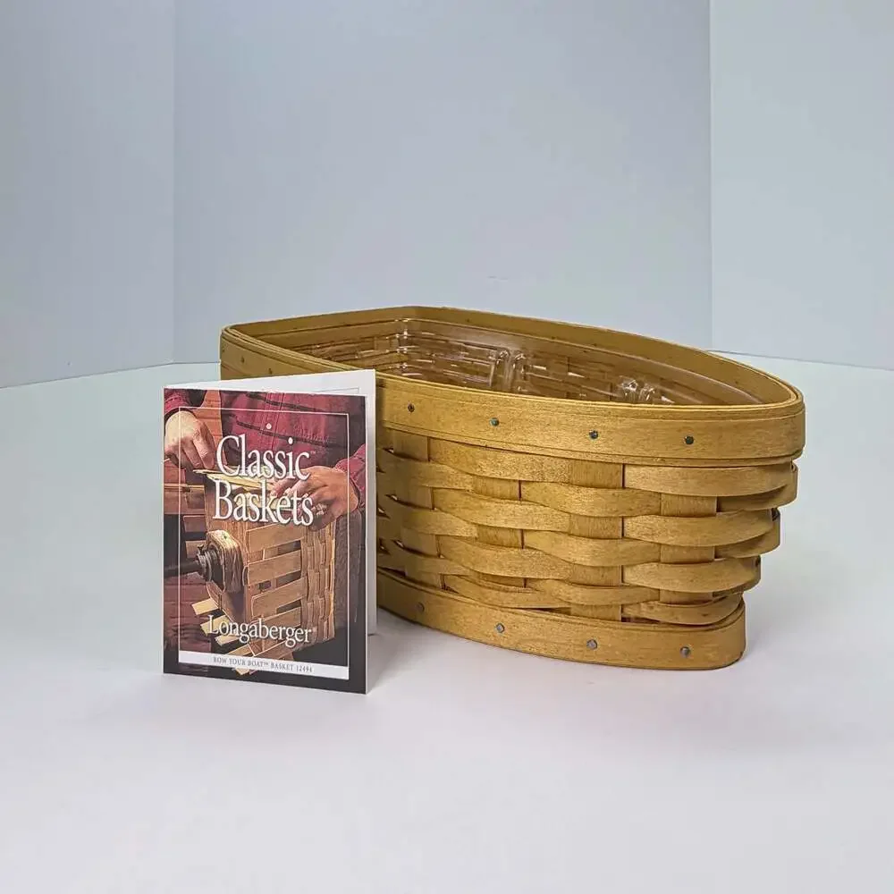 2002 Longaberger Row Your Boat Basket with Plastic Protector